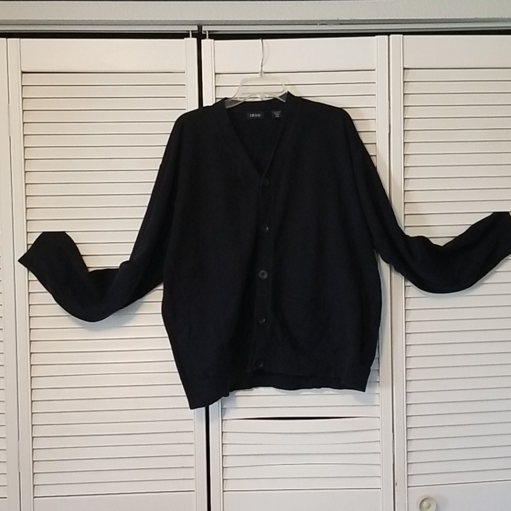Men's cardigan izod navy 2x sweater